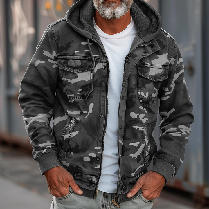 Fabian™ - Camouflage cargojack voor heren - Met capuchon en meerdere zakken