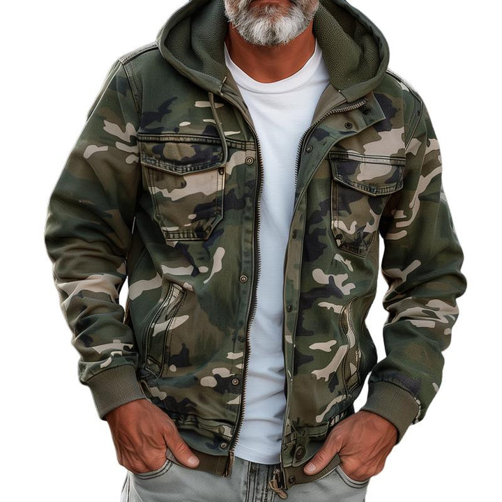 Fabian™ - Camouflage cargojack voor heren - Met capuchon en meerdere zakken